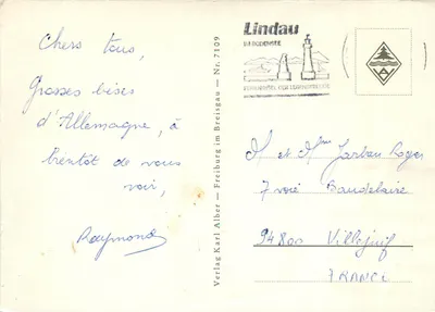 Lindau no Lago de Constança — vista panorâmica — Verlag Karl Alber — Verso
