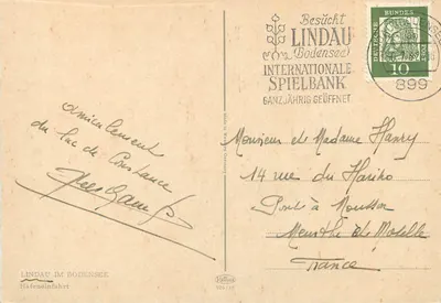 Port Lindau im Bodensee — widok wieży i lwa — wydawca Krüger, nr 926/18 — Rewers