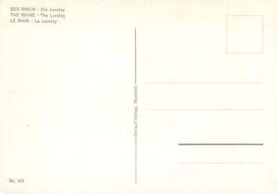 Rhin - Widok na Loreley — Umlauf-Verlag, München, nr 111 — Rewers