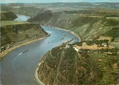 Die Lorelei am Rhein — vista aérea — Hans Andres Verlag, Hamburg