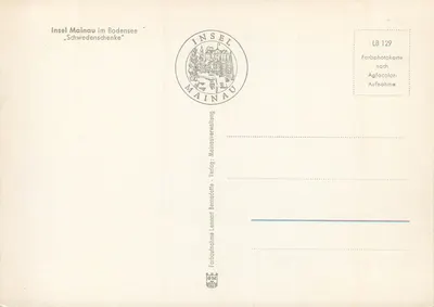 Schwedenschenke — Wyspa Mainau na jeziorze Bodensko — Wydawnictwo Bernadotte — Rewers