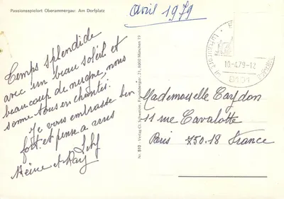 Oberammergau — No Pólo do Village — Verlag C.I. München, Nr. B10 — Verso