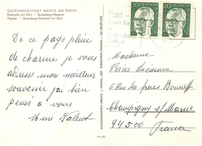 Mainz am Rhein — Gutenbergsstadt — Ansichtskarten-Verlag — Verso