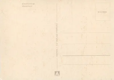 Mannheim — Wasserturm — Andres + Co Verlag Hamburg — Rewers