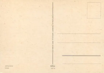 Schloss Mannheim — pátio interno com rosas — Kunstverlag Herbert Grochla, 956/30 — Verso