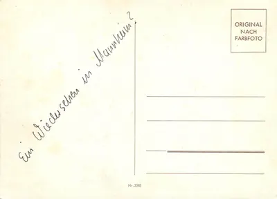 Mannheim — vista panorâmica — editor Nr. 2385 — Verso