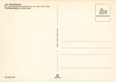 Meersburg — Zamek merowingijski z 628 — Gebr. Metz, Tübingen — Rewers