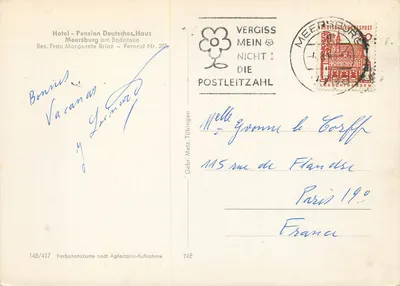 Pensjon Deutsches Haus — Meersburg am Bodensee — Gebr. Metz, Tübingen — Rewers