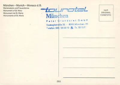 Munich – Mariensäule i Frauen­türme — tourorotel München, n°293 — Rewers