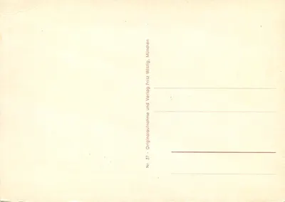 Munique — Cidade Olímpica — editor Fritz Witzig, n° 37 — Verso
