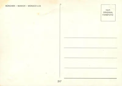 Monachium — Widok panoramiczny — wydawca Monaco d.B., nr 317 — Rewers