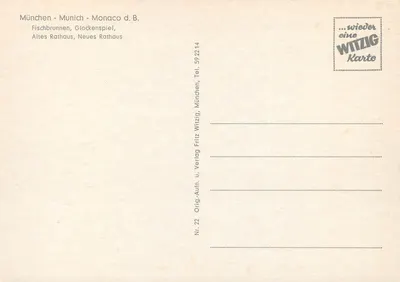 Marienplatz — widok panoramiczny — WITZIG, nr 22 — Rewers