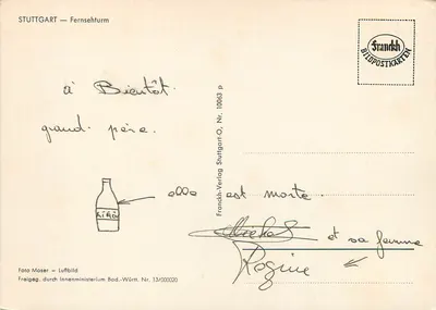 Stuttgart — Torre de Televisão — Franckh-Verlag, Nr. 10063 — Verso