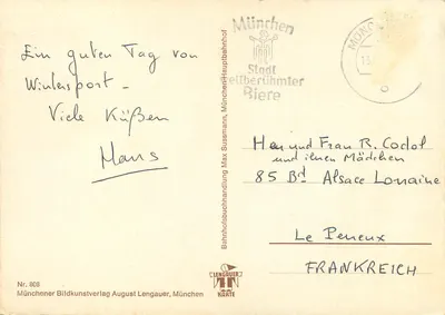 MÜNCHEN — vista panorâmica e monumentos — Lengauer, n° 808 — Verso
