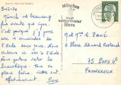 München Nationaltheater — widok z zewnątrz — wydawnictwo München Stadt Weltberühmter Biere, n° 20 — Rewers