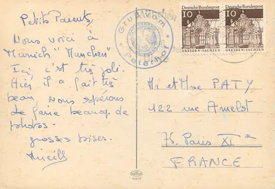 Munique — Grâce aus München — editor Krüger, n° 924/23 — Verso