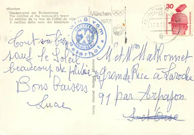 Munich — Glockenspiel am Rathaus­turm — Verlag München 80 — Rewers