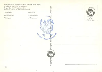 Zamek Neuschwanstein — widok panoramiczny i wnętrza — Kienberger — Rewers