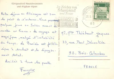 Castelo de Neuschwanstein — Alpes da Baviera — Verlag Dr. Greiff — Verso