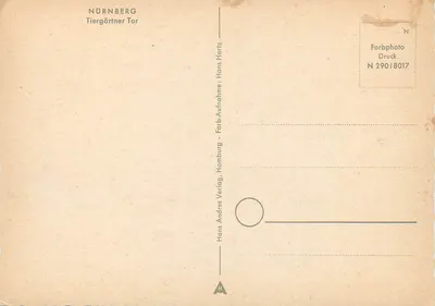 Nuremberg — Tiergärtner Tor — Hans Hartz — Verso