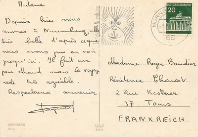 Nürnberg — widok z Burg i rynku — Krüger 927/4 — Rewers