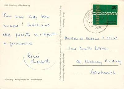 Nürnberg — Kongressbau am Dutzendteich — Nürnberg — Henkersteg — wydawca F. Lauterbach — Rewers