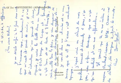 Offenburg — główna ulica z pomnikiem lwa — wydawca CAPARU, Strasbourg — Rewers