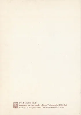 Saint Benoît — XIIº século — Verlag Ars liturgica Maria Laach — Verso
