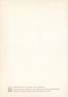 Cristo na mandorla — manuscrito litúrgico — Verlag Ars liturgica Maria Laach, n° 5652 — Verso