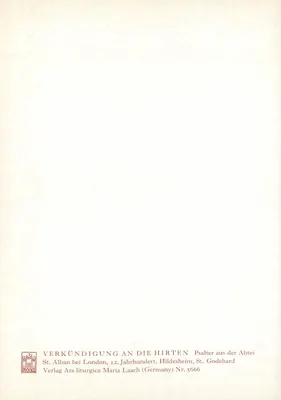 Anúncio aos pastores — Século 12 — Verlag Ars liturgica Maria Laach (Alemanha) n° 5666 — Verso