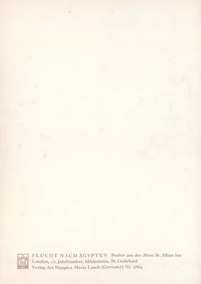Fuga para o Egito — Século 12 — Verlag Ars liturgica Maria Laach (Alemanha) n° 5664 — Verso