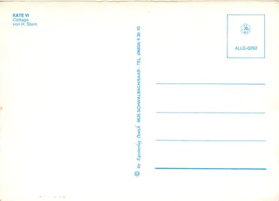 Cottage VI — rysunek H. Stein — wydawca Kunterfay, seria ALLG-0262 — Rewers