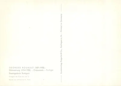 Crepuskuł — zachód słońca — Dämmerung — Esslingen a. N., Niemcy — wydawnictwo Fingerle & Co. — Rewers