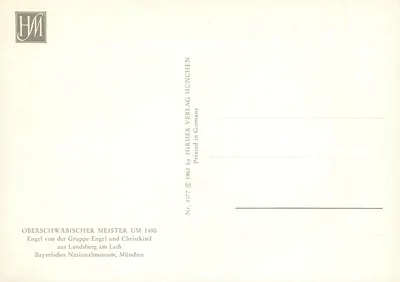 Anjelador — Mestre Oberschwäbischer cerca de 1480 — Hirmers Verlag München — Verso
