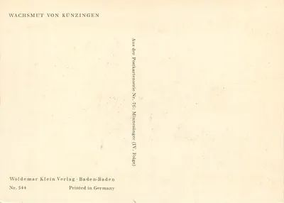 Wachsmut von Künzingen — Minnesänger (IV) — Woldemar Klein Verlag, Baden-Baden, n° 544 — Verso