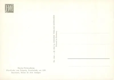 Igreja paroquial de Puigreig — Visitação da Virgem Maria — editor HIRMER VERLAG MÜNCHEN, n° 1464 — Verso