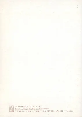 Nossa Senhora com o Menino — mosaico do século XIII — Verlag Ars Liturgica Maria Laach n° 5705 — Verso