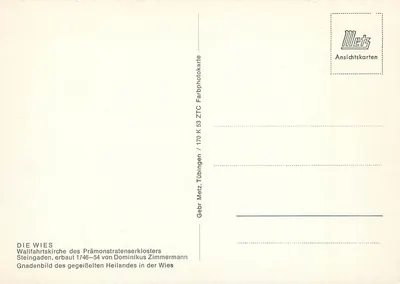 Die Wies — Wallfahrtskirche des Prämonstratenserklosters Steingaden — Gnadenbild des gebeißelten Heilandes — Rewers