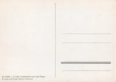 Sudetenland po rzecze Regen — O. Kast — Wydawca Josef Müller, Monachium — Rewers