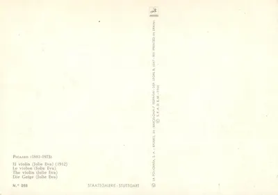 Viool (Jolie Eva) — 1912 — La Poligrafa, S.A. - Barcelona, n° 268 — Achterkant
