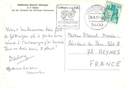 C. F. Gauss — Obserwatorium w Göttingen — Międzynarodowe Muzeum Göttingen — Rewers