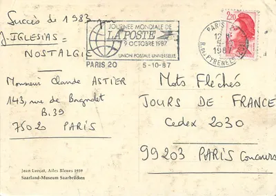 Motyle i rośliny — styl batiku — wydawca Jean Lurçat, Ailes Bleues 1959 — Rewers