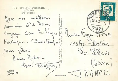 A Pagode — Rastatt — Ed. « A Coruja », Strasbourg — Verso