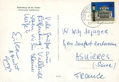 Rothenburg ob der Tauber — Historyczny taniec pasterzy — Wydawnictwo A. Onhager — Rewers