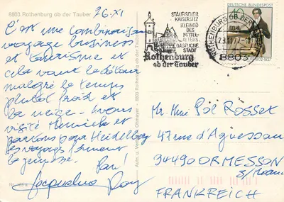 Rothenburg ob der Tauber — Grüss aus Rothenburg o.d.Tauber — editor Stauffischer Kaisersitz — Verso
