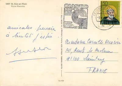 Ruínas de Rheinfels — St. Goar am Rhein — editor Klaus Rahmehl Verlag, n° Go 404 — Verso