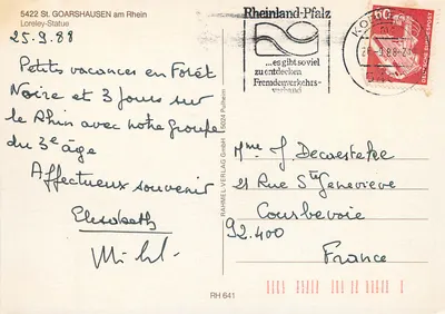 Estátua de Loreley — Goarshausen am Rhein — editor Rahmels Verlag GmbH — Verso