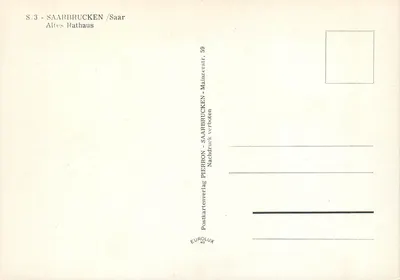 Saarbrücken - Stare Ratusz — Série S 3 — Wydawca PIERRON — Rewers