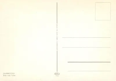 Saarbrücken — Uitzicht vanaf de Triller — uitgever Verlag Th. Klein GmbH — Achterkant