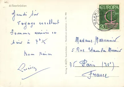 Saarbrücken — vista panorâmica — Verlag F. MUTH, Nr. 390 — Verso